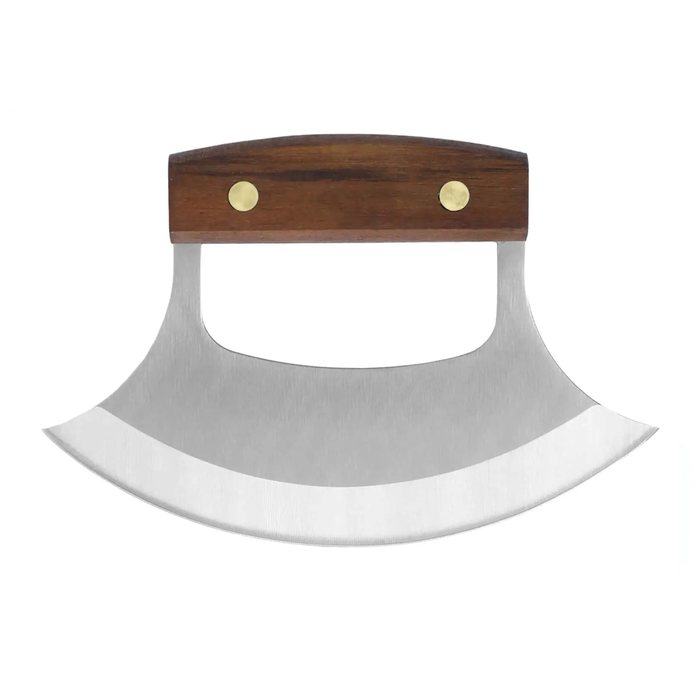 Ulu knife with wood handle